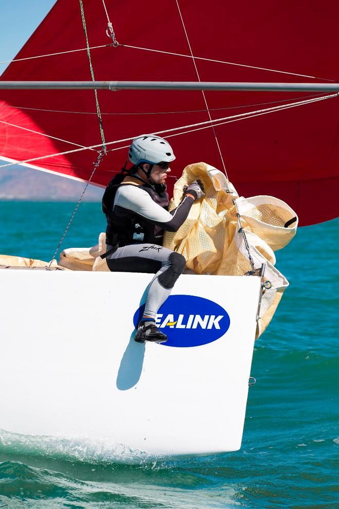 Kite up and headsail down on Guilty Pleasures VII – SeaLink Magnetic Island Race Week ©  Andrea Francolini / SMIRW